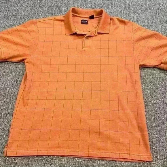 Arrow Orange & Brown Windowpane Plaid Short Sleeve Shirt- Size XXL - Picture 3 of 16